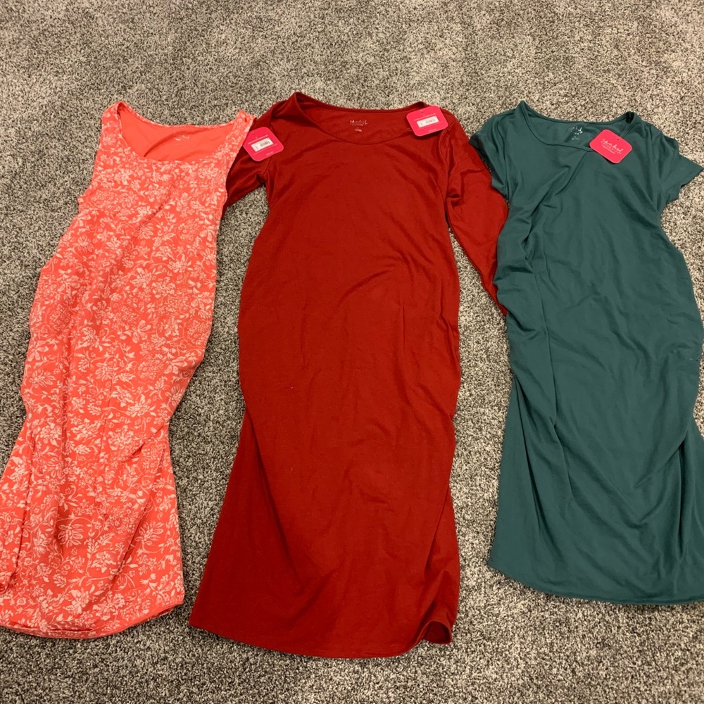 3 new with tags Isabel maternity cinched dresses size large